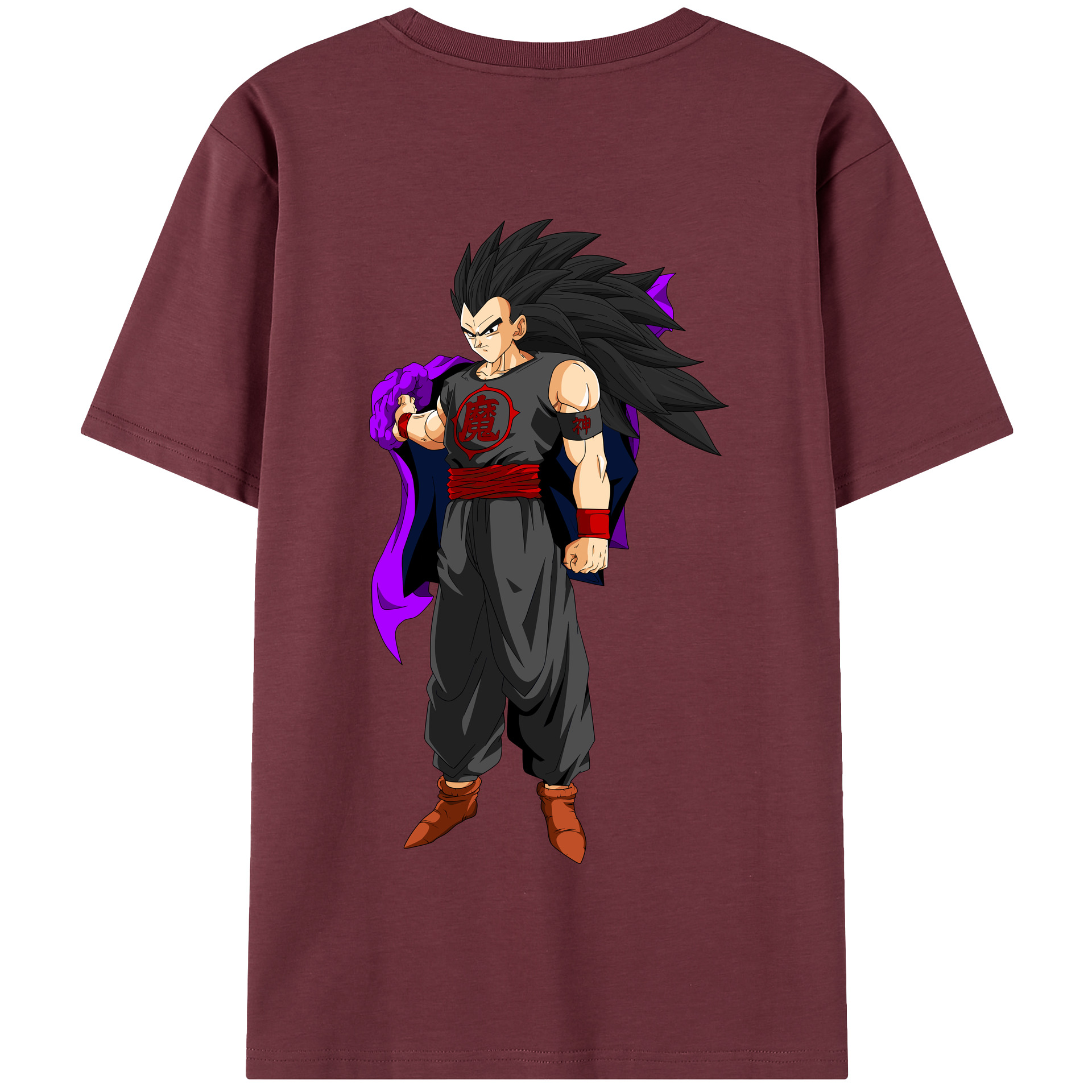 （画像用） ドラゴンボール ベジータ四世（Bejīta Yonsei）DRAGON BALL Vegeta IV 綿100％半袖Tシャツ（背面プリント）